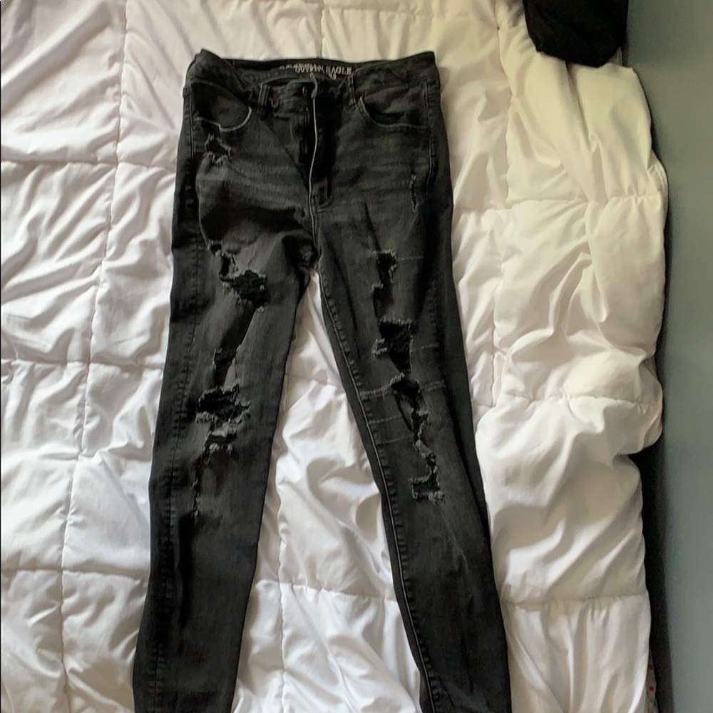 Black Ripped American Eagle Jeans